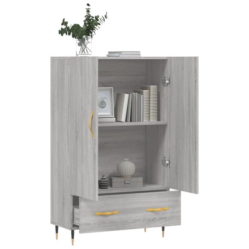 vidaXL Vysoká skrinka sivá sonoma 69,5x31x115 cm kompozitné drevo