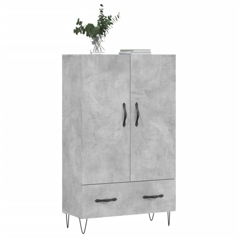 vidaXL Vysoká skrinka betónová sivá 69,5x31x115 cm kompozitné drevo