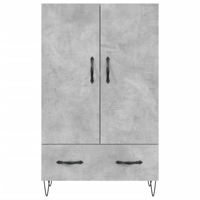 vidaXL Vysoká skrinka betónová sivá 69,5x31x115 cm kompozitné drevo