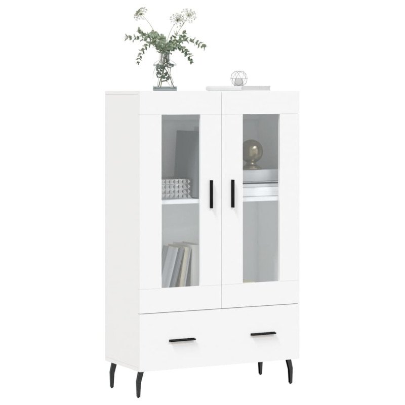 vidaXL Vysoká skrinka biela 69,5x31x115 cm kompozitné drevo