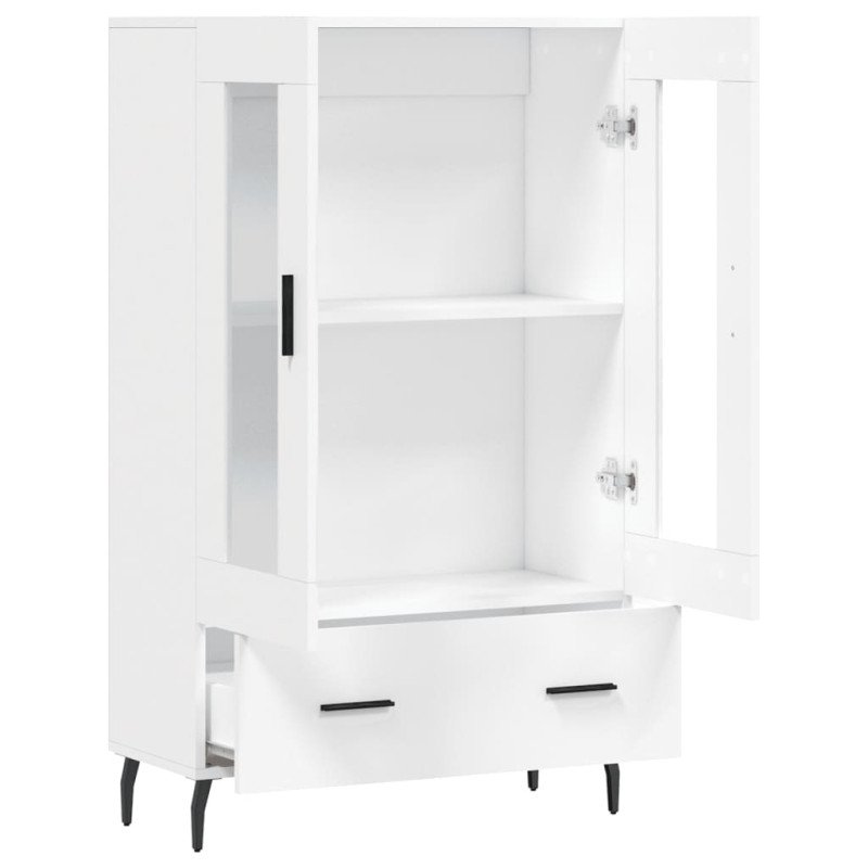 vidaXL Vysoká skrinka biela 69,5x31x115 cm kompozitné drevo