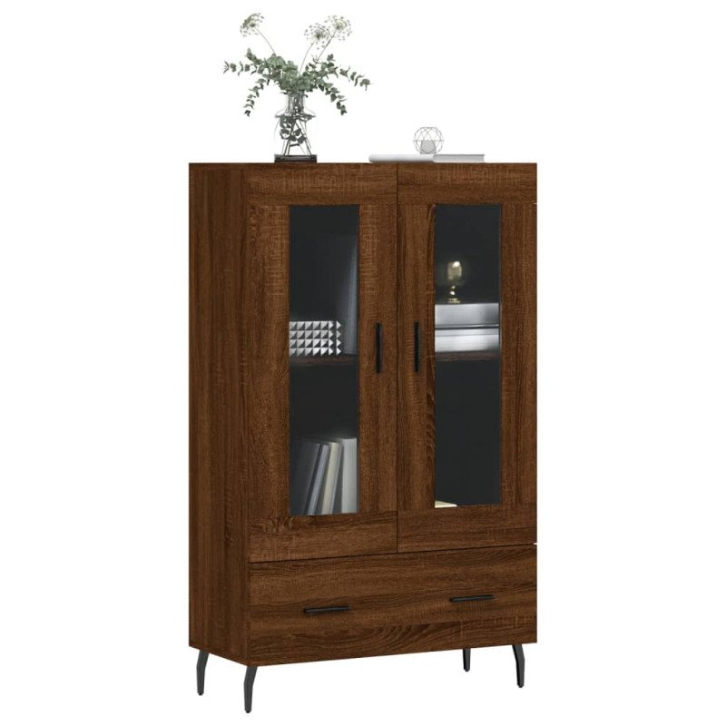 vidaXL Vysoká skrinka hnedá dub 69,5x31x115 cm kompozitné drevo