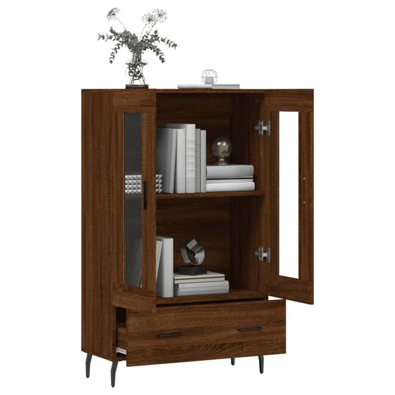 vidaXL Vysoká skrinka hnedá dub 69,5x31x115 cm kompozitné drevo
