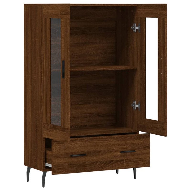 vidaXL Vysoká skrinka hnedá dub 69,5x31x115 cm kompozitné drevo