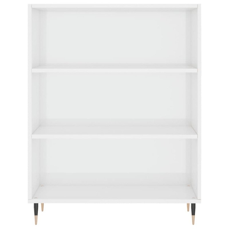 vidaXL Knižnica vysoký lesk biela 69,5x32,5x90 cm kompozitné drevo