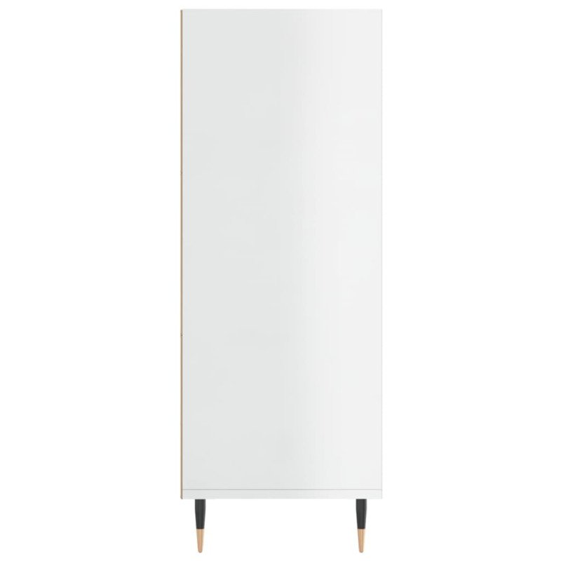 vidaXL Knižnica vysoký lesk biela 69,5x32,5x90 cm kompozitné drevo