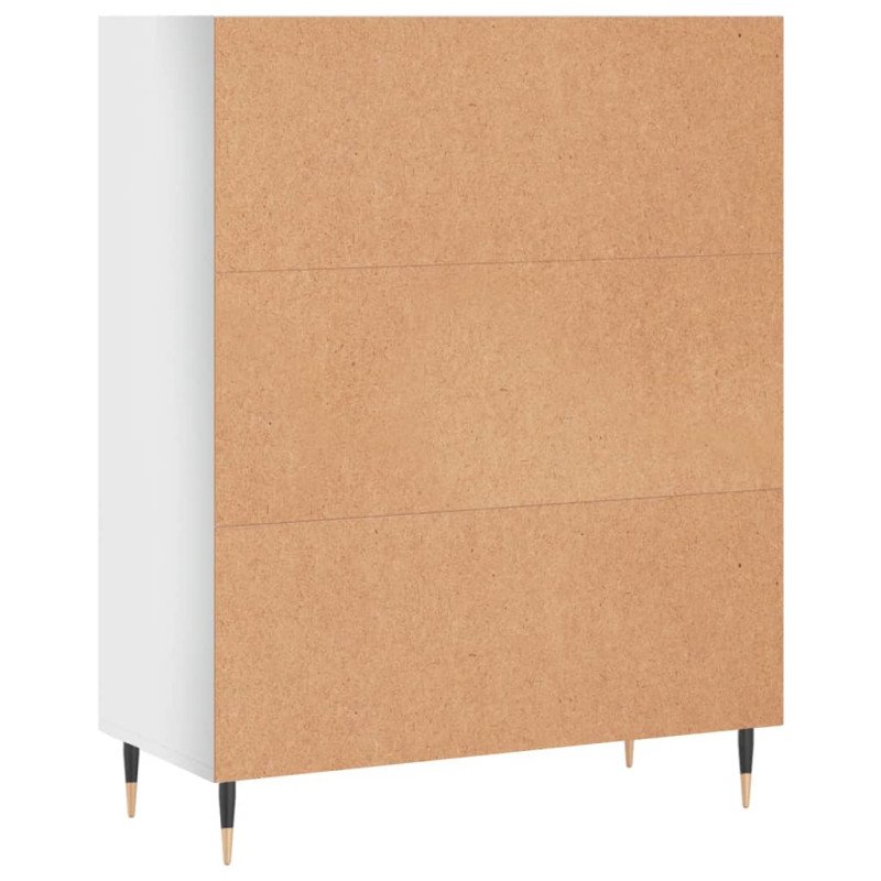vidaXL Knižnica vysoký lesk biela 69,5x32,5x90 cm kompozitné drevo