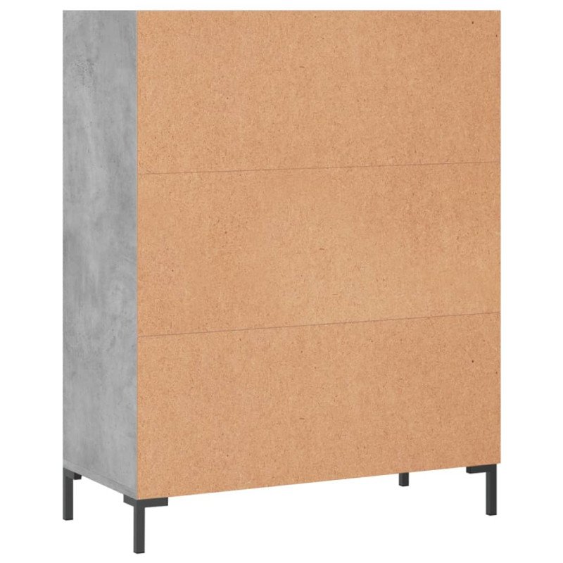 vidaXL Knižnica betónovo sivá 69,5x32,5x90 cm kompozitné drevo