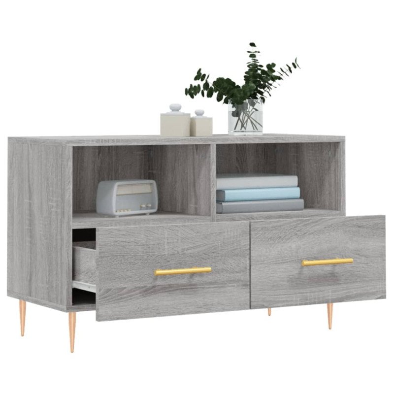 vidaXL TV skrinka sivý dub sonoma 80x36x50 cm spracované drevo