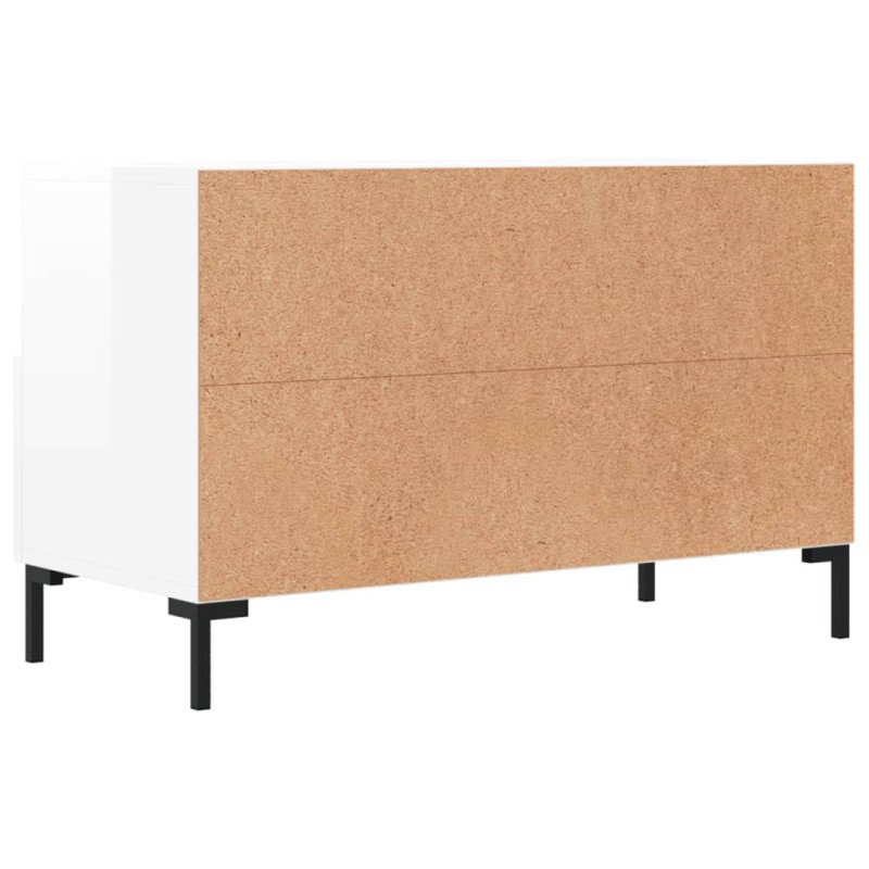 vidaXL TV skrinka lesklá biela 80x36x50 cm spracované drevo