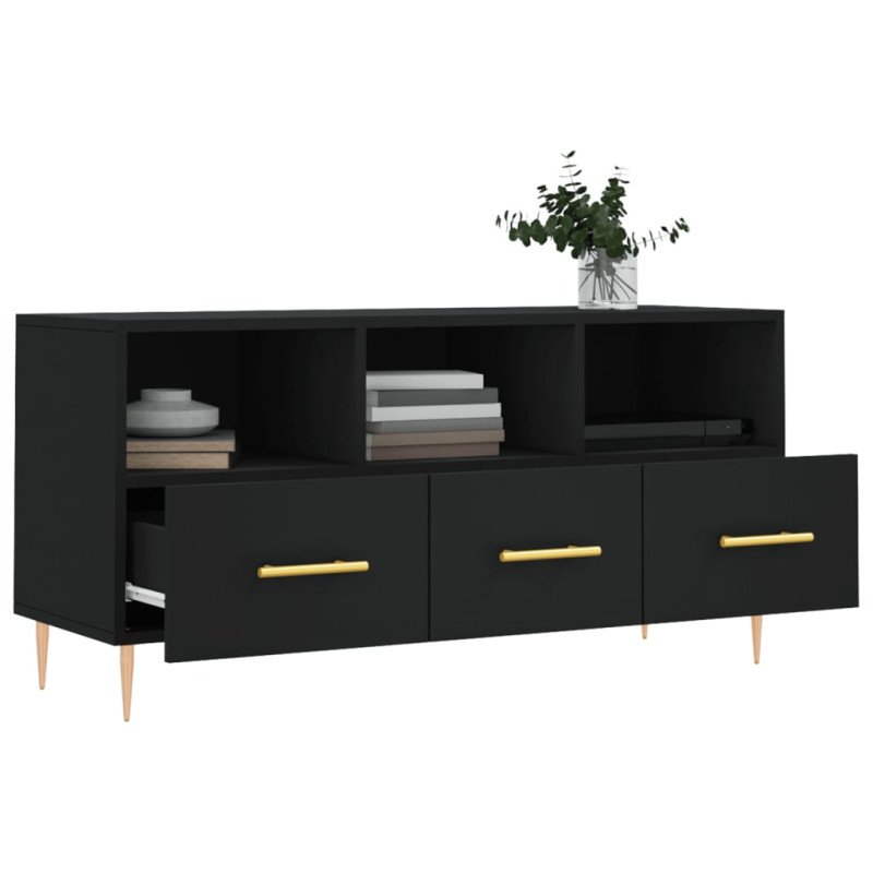 vidaXL TV stolík čierny 102x36x50 cm kompozitné drevo