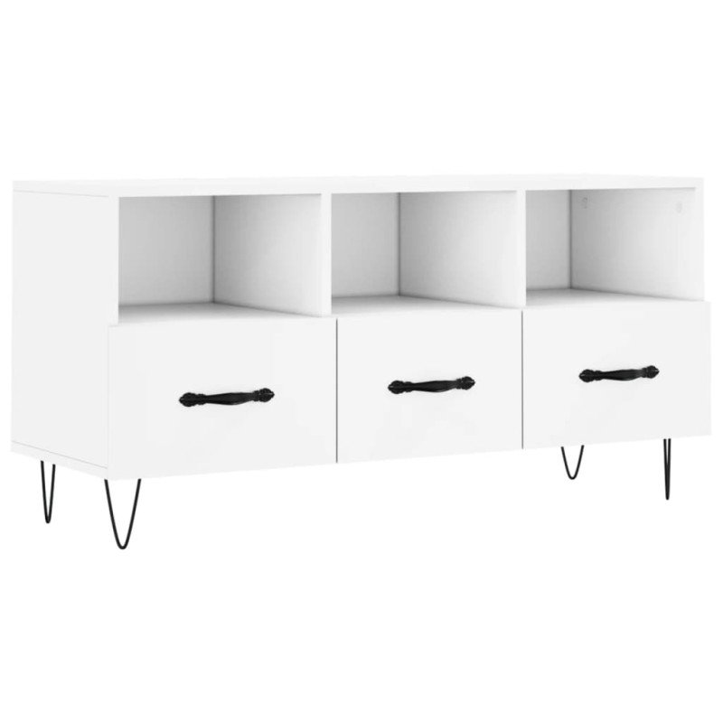 vidaXL TV stolík biely 102x36x50 cm kompozitné drevo