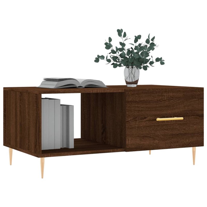 vidaXL Konferenčný stolík hnedý dub 90x50x40 cm kompozitné drevo