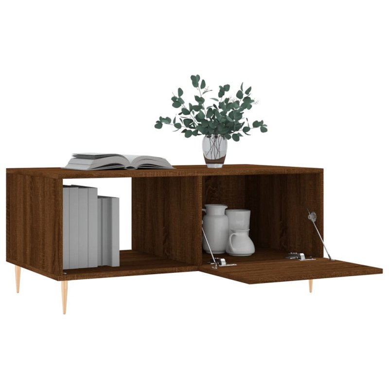 vidaXL Konferenčný stolík hnedý dub 90x50x40 cm kompozitné drevo