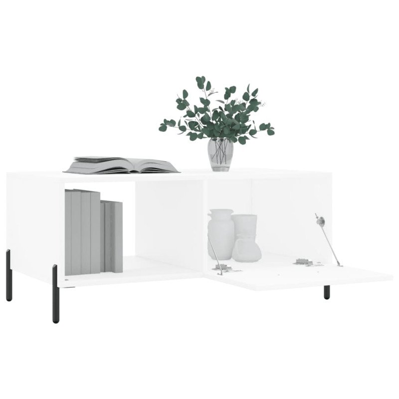vidaXL Konferenčný stolík biely 90x50x40 cm kompozitné drevo