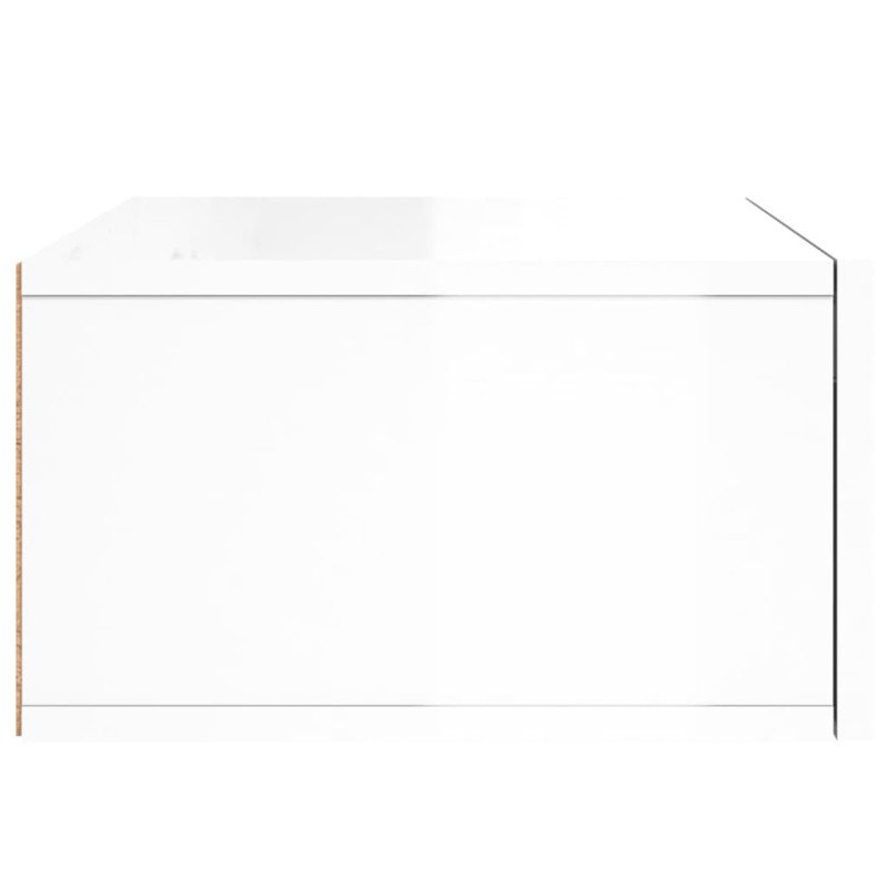 vidaXL Nástenné nočné stolíky 2 ks lesklé biele 35x35x20 cm