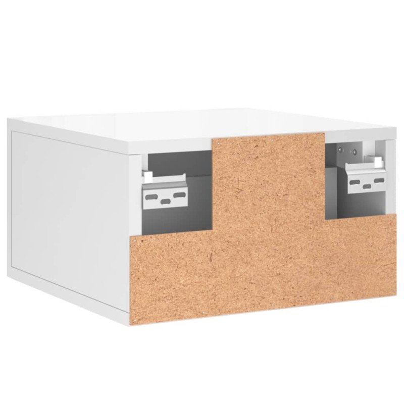 vidaXL Nástenné nočné stolíky 2 ks lesklé biele 35x35x20 cm