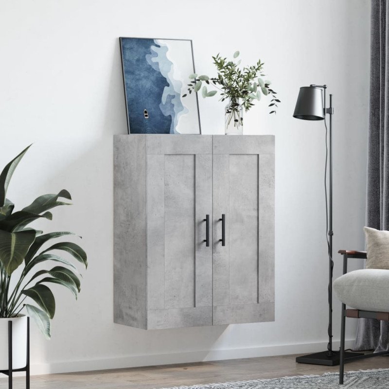 vidaXL Nástenná skrinka betónová sivá 69,5x34x90 cm kompozitné drevo