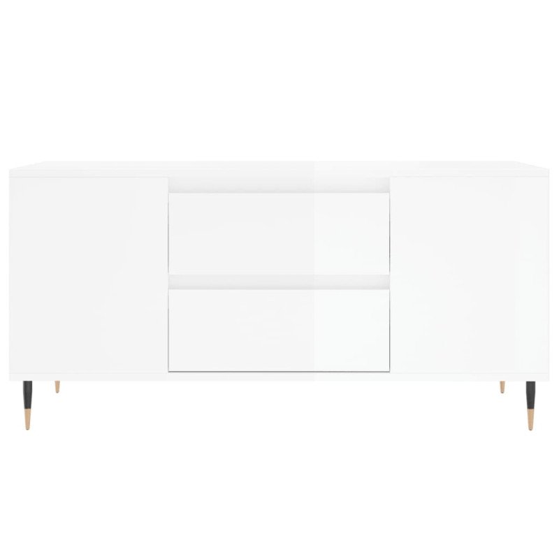 vidaXL Konferenčný stolík lesklý biely 102x44,5x50 cm kompozitné drevo