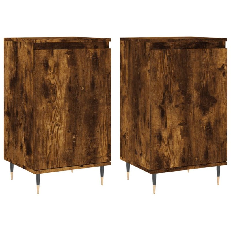 vidaXL Komody 2 ks dymový dub 40x35x70 cm kompozitné drevo