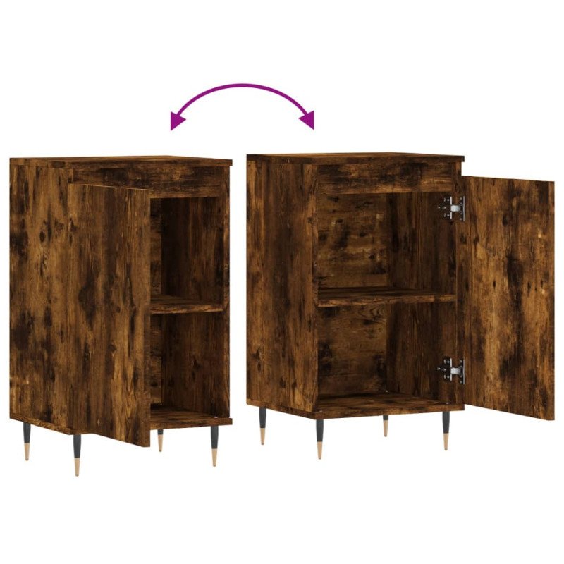 vidaXL Komody 2 ks dymový dub 40x35x70 cm kompozitné drevo