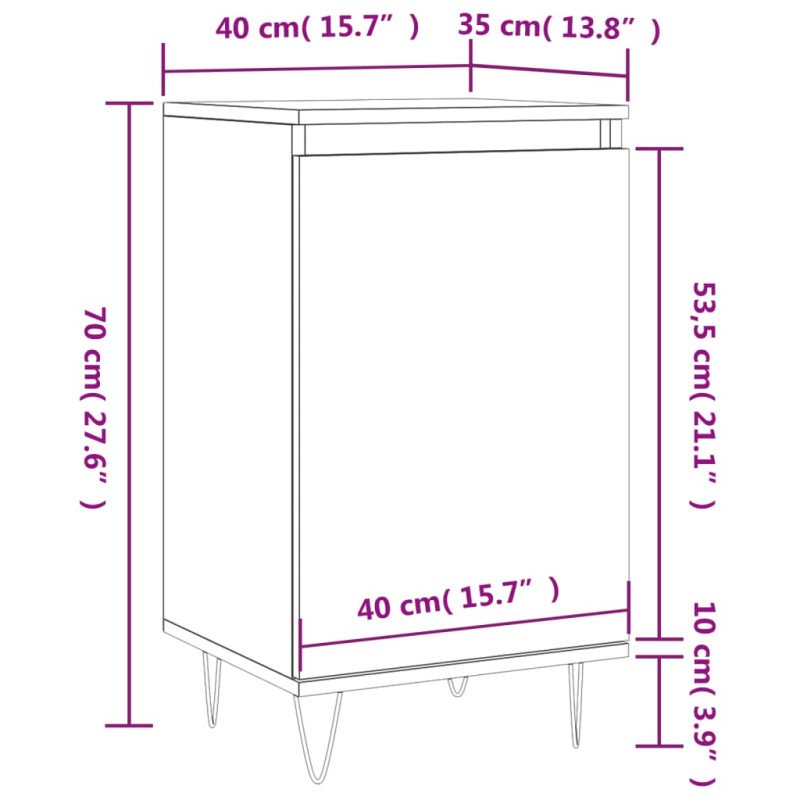 vidaXL Komody 2 ks biele 40x35x70 cm kompozitné drevo