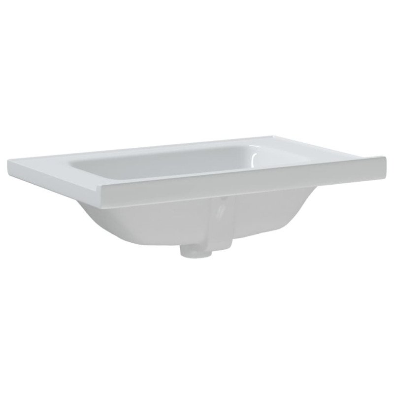 vidaXL Kúpeľňové umývadlo biele 71x48x19,5 cm obdĺžnikové keramické