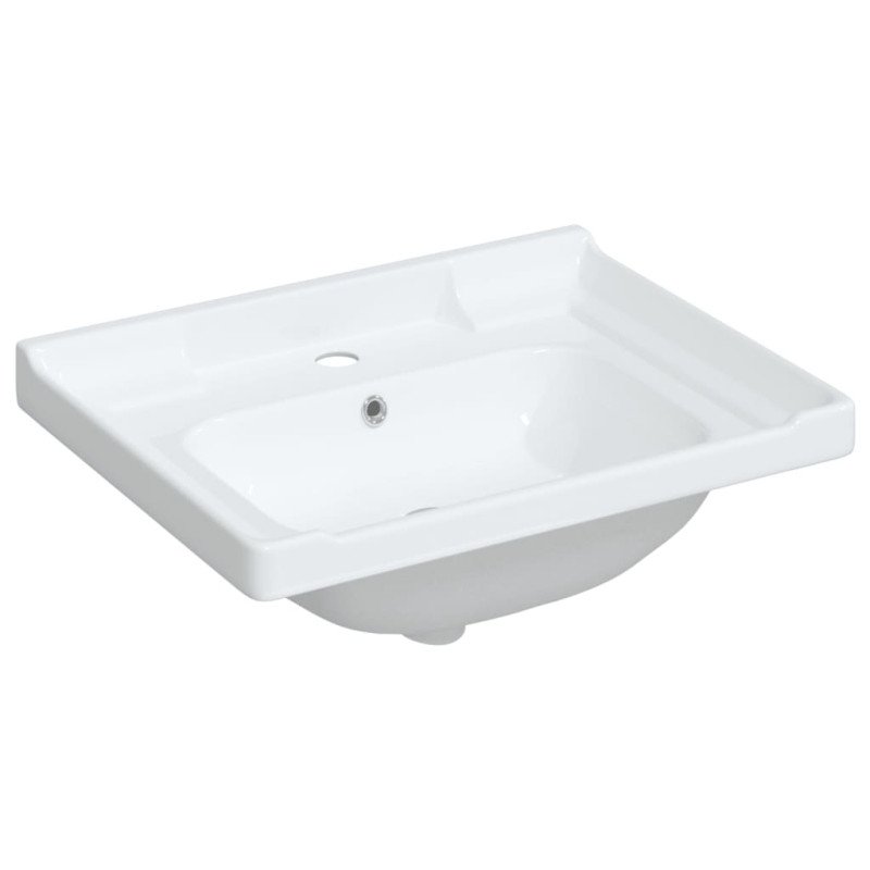 vidaXL Kúpeľňové umývadlo biele 61x48x23 cm obdĺžnikové keramické