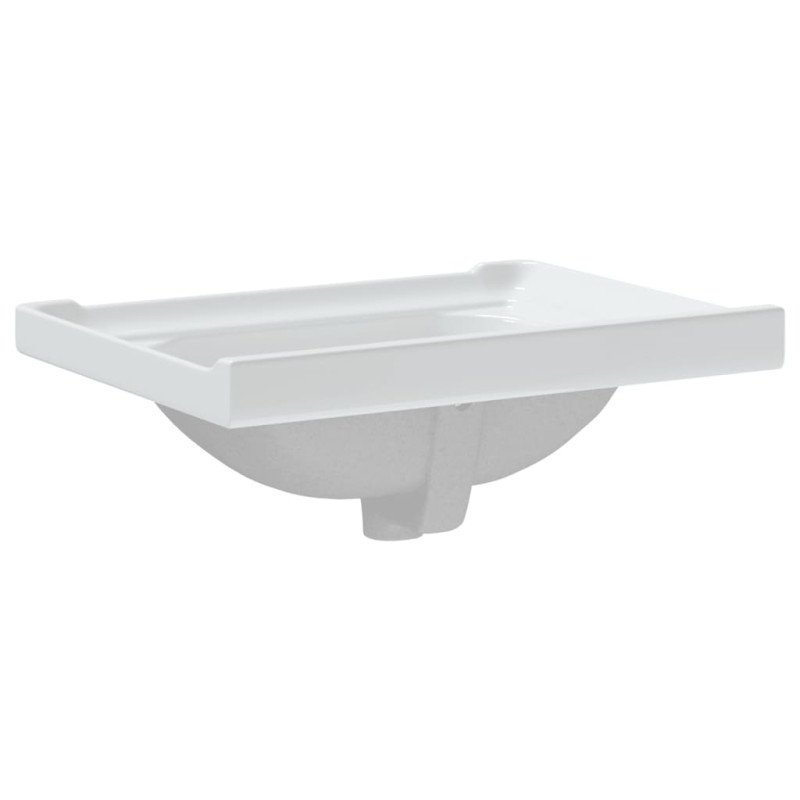 vidaXL Kúpeľňové umývadlo biele 61x48x23 cm obdĺžnikové keramické