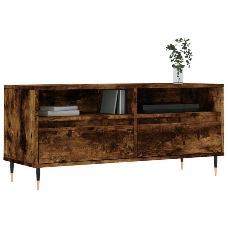 vidaXL TV skrinka dymový dub 100x34,5x44,5 cm kompozitné drevo