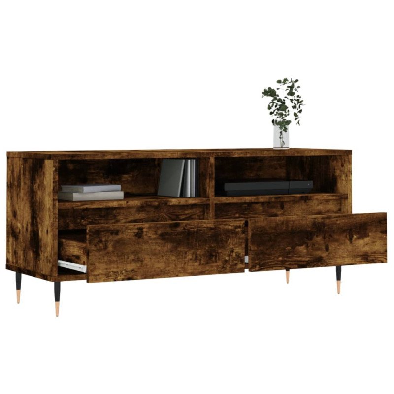 vidaXL TV skrinka dymový dub 100x34,5x44,5 cm kompozitné drevo