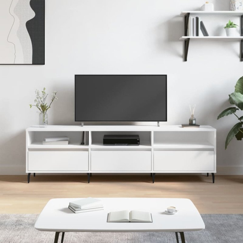 vidaXL TV skrinka biela 150x30x44,5 cm kompozitné drevo