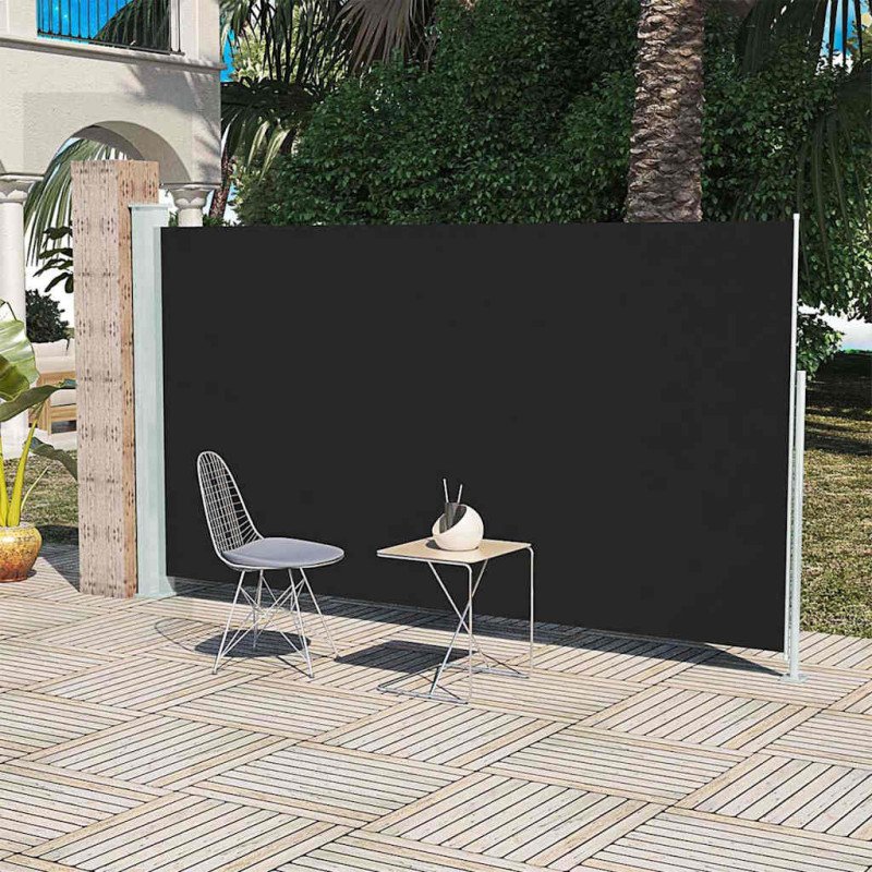 Bočná markíza na terasu/balkón 160x300 cm, čierna 