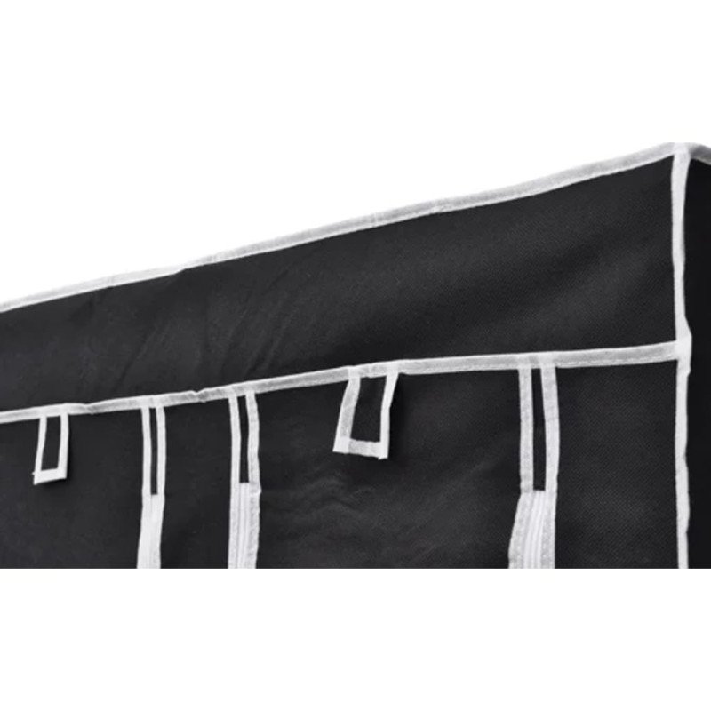 vidaXL Skladací šatník, čierny 110 x 45 x 175 cm 