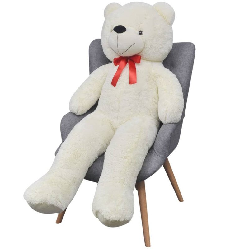 vidaXL Plyšový medvedík na hranie, biely 242 cm