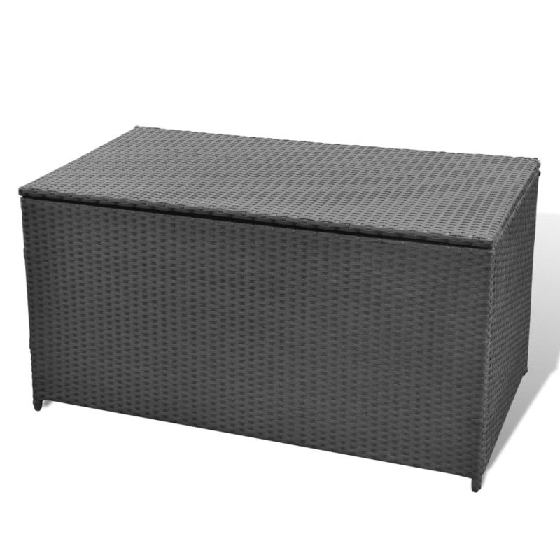 vidaXL Záhradný úložný box čierny 120x50x60 cm polyratanový