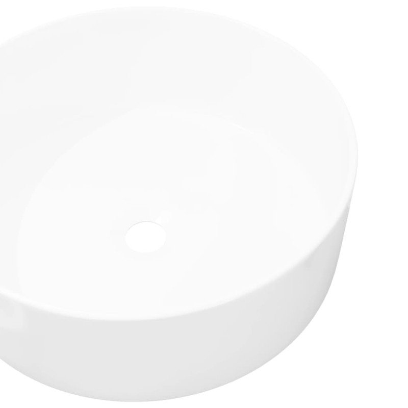 vidaXL Okrúhle keramické umývadlo, biele, 40x15 cm