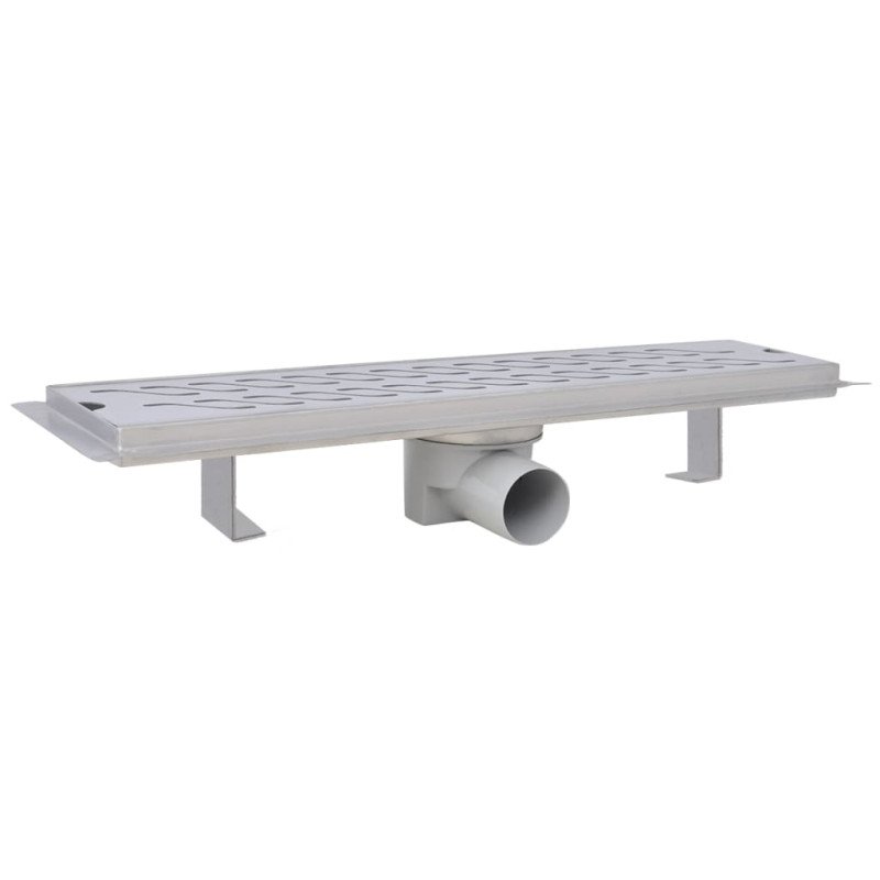 vidaXL Rovný sprchový odtok s vlnkami, 530x140 mm, nerezová oceľ