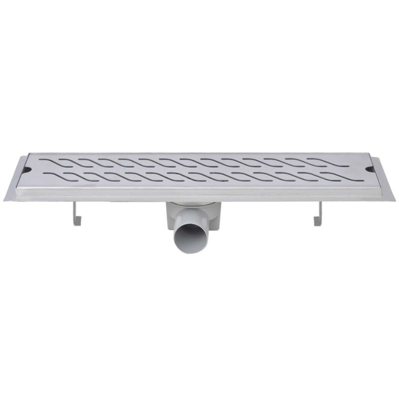 vidaXL Rovný sprchový odtok s vlnkami, 530x140 mm, nerezová oceľ