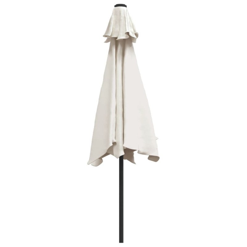 vidaXL Závesný LED slnečník, 3 m, pieskovo biely