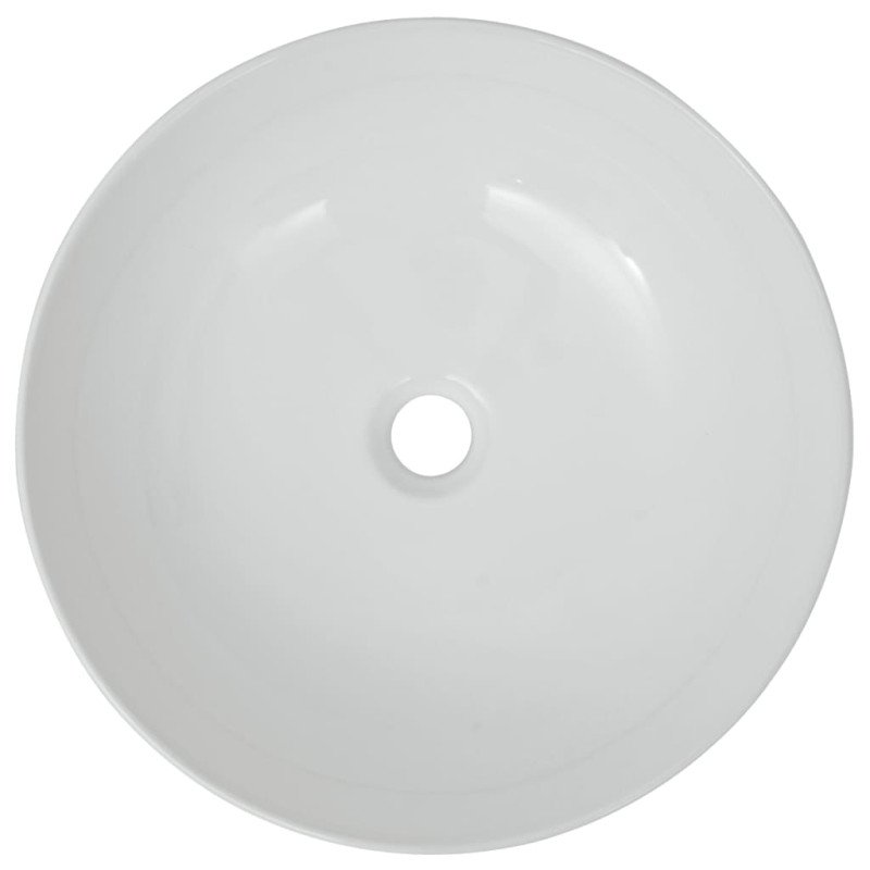 vidaXL Okrúhle keramické umývadlo, biele, 41,5x13,5 cm