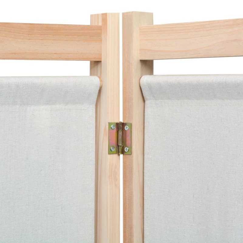 vidaXL Paraván s 3 panelmi, krémový 120x170x4 cm, látka