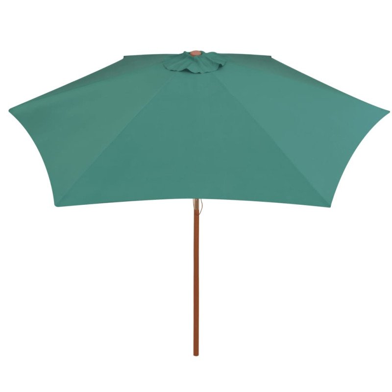 vidaXL Slnečník 270x270 cm, drevená tyč, zelený