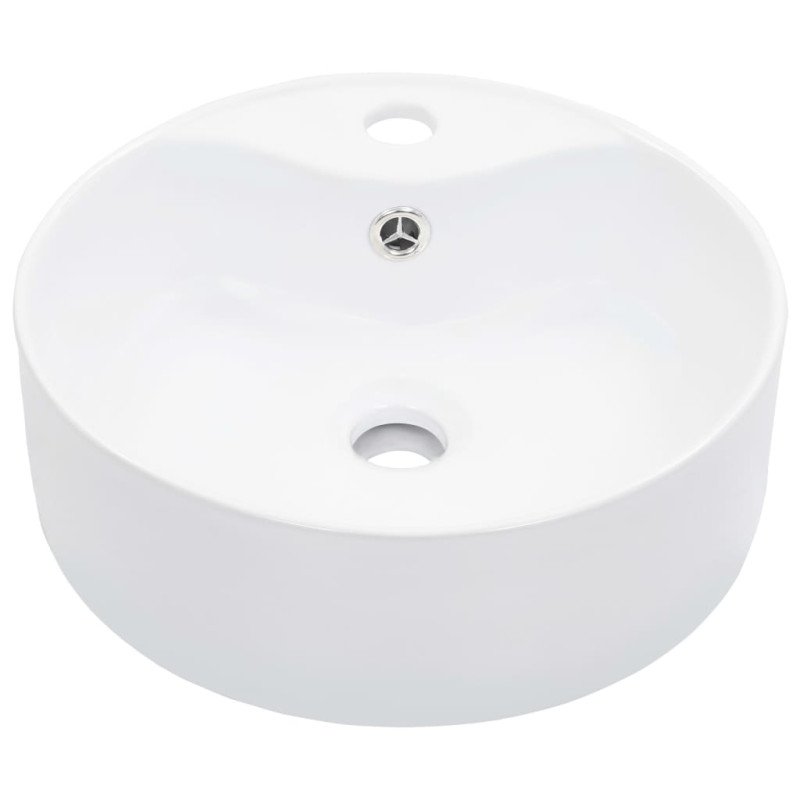 vidaXL Umývadlo s prepadom 36x13 cm keramické biele