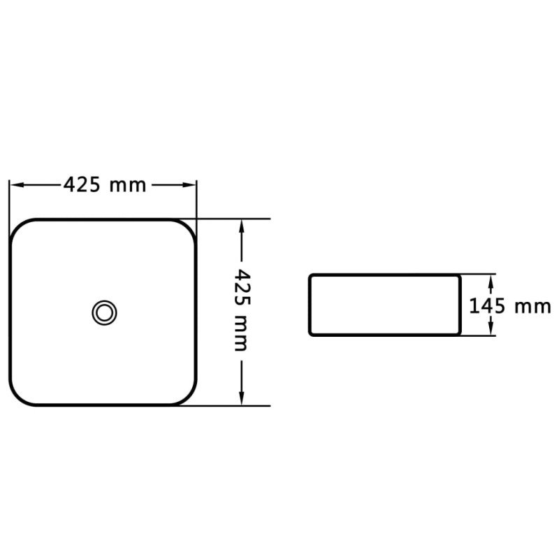 vidaXL Umývadlo 42,5x42,5x14,5 cm keramické biele