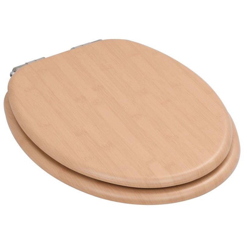 vidaXL WC sedadlo s pomalým sklápaním MDF dizajn bambusu