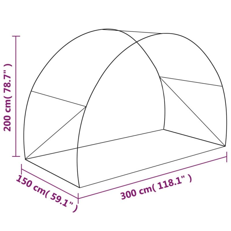 vidaXL Skleník 4,5 m² 300x150x200 cm