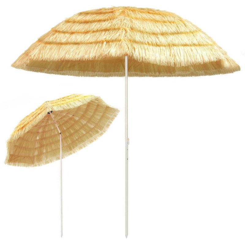 vidaXL Plážový slnečník, prírodný 300 cm, havajský štýl