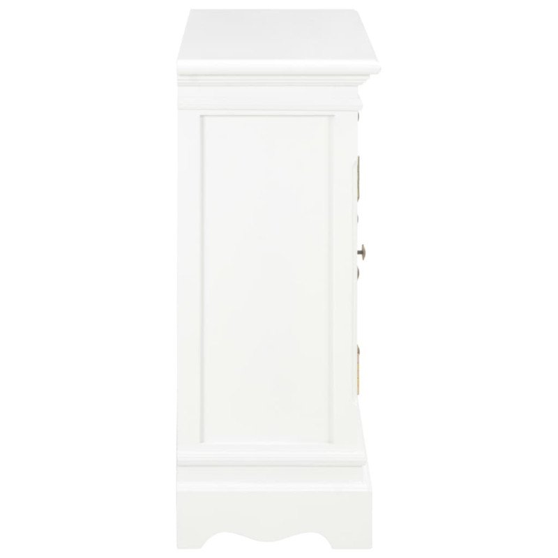 vidaXL Komoda, biela 70x28x70 cm, borovicový masív