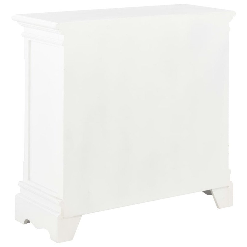 vidaXL Komoda, biela 70x28x70 cm, borovicový masív